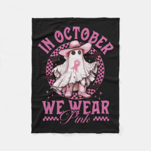 Cowgirl In Oktober Draag We Roze Borstkanker Fleece Deken
