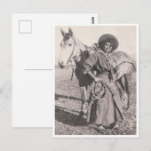 Cowgirl in rijgewoonte van de jaren 1880 briefkaart (Voorkant / Achterkant)