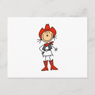 Cowgirl in Rode T-shirts en Cadeaus Briefkaart