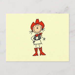 Cowgirl in Rode T-shirts en Cadeaus Briefkaart
