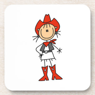 Cowgirl in Rode T-shirts en Cadeaus Drankjes Onderzetter