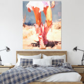 Cowgirl in roze laarzen canvas afdruk (Insitu (Slaapkamer))