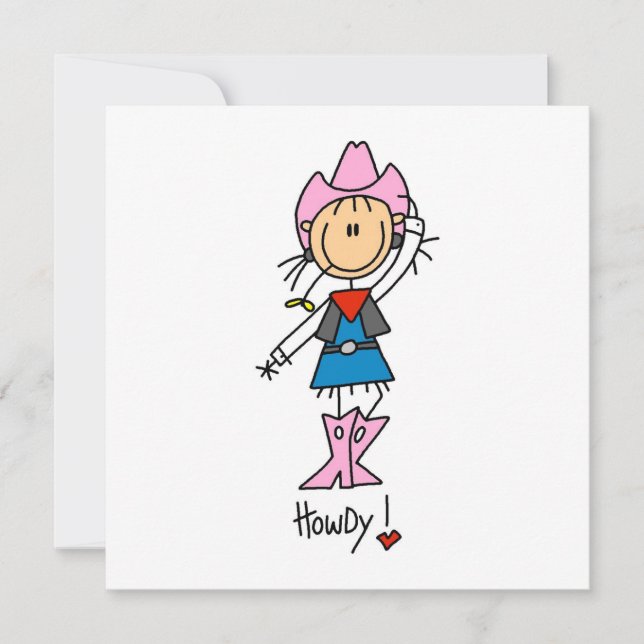 Cowgirl in roze T-shirts en cadeautjes (Voorkant)