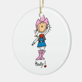 Cowgirl in roze T-shirts en cadeautjes Keramisch Ornament (Links)
