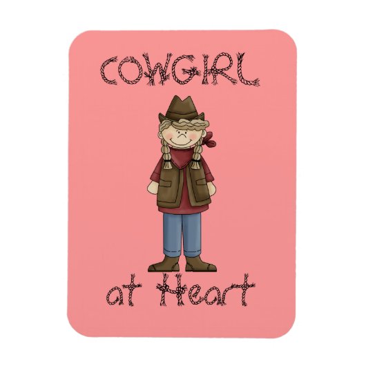 Cowgirl in vlechten Premium Flexi Magnet Magneet (Verticaal)
