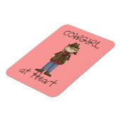 Cowgirl in vlechten Premium Flexi Magnet Magneet (Linkerzijde)