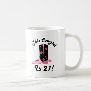 Cowgirl is 21 Birthday Gift Koffiemok