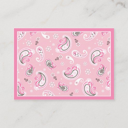 Cowgirl jeans en tutu luier raffle ticket informatiekaartje (Achterkant)