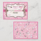 Cowgirl jeans en tutu luier raffle ticket informatiekaartje (Voorkant / Achterkant)