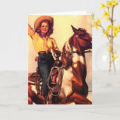 Cowgirl Kaart (Gele Bloem)