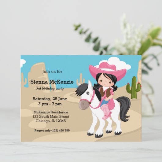 Cowgirl Kaart (Staand voorkant)