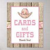 Cowgirl Kaarten en Gifts Western Party Sign Poster (Voorkant)