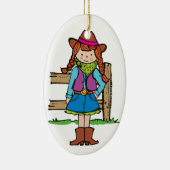 Cowgirl Keramisch Ornament (Rechts)