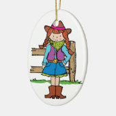 Cowgirl Keramisch Ornament (Links)