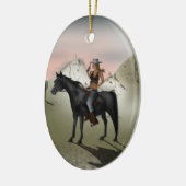 Cowgirl Keramisch Ornament (Links)