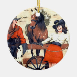 Cowgirl Keramisch Ornament