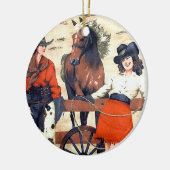 Cowgirl Keramisch Ornament (Links)