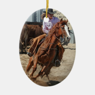 cowgirl keramisch ornament