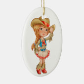 Cowgirl Keramisch Ornament (Rechts)