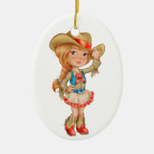 Cowgirl Keramisch Ornament (Voorkant)