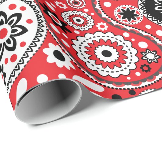 Cowgirl kerrode paisley Land Western Cadeaupapier (Rol Hoek)