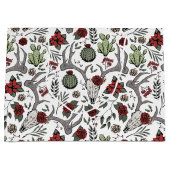 Cowgirl Kerst Bloemen Rendier Schedel Groot Cadeauzakje (Voorkant)