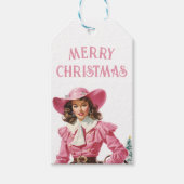  cowgirl kerst cadeaulabel (Voorkant)