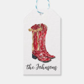 Cowgirl kerst cadeaulabel (Voorkant)