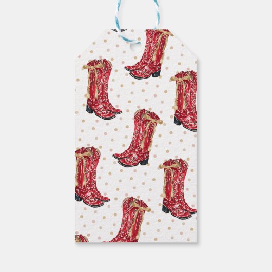 Cowgirl kerst cadeaulabel (Achterkant)