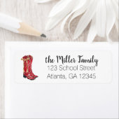 Cowgirl kerst etiket (Insitu)