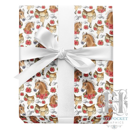 Cowgirl Kerst Inpakpapier