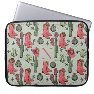 Cowgirl Kerst Monogram Laptop Hoes