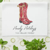 Cowgirl kerst theedoek (Gevouwen)