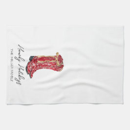 Cowgirl kerst theedoek