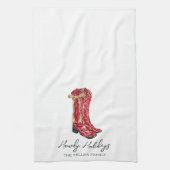 Cowgirl kerst theedoek (Verticaal)