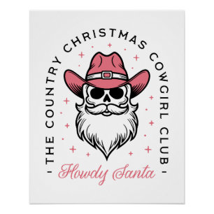 Cowgirl Kerstclub meisjes roze esthetiek Perfect Poster