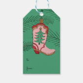 Cowgirl Kerstmis Cowboy laars Cadeaulabel (Voorkant)