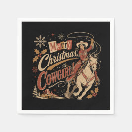 Cowgirl Kerstmis Servet