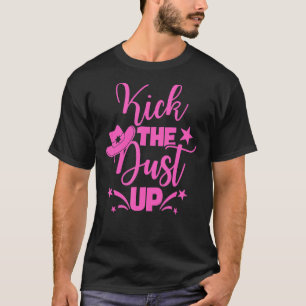 Cowgirl Kick Stof Omhoog Country Line Dancing Dame T-shirt