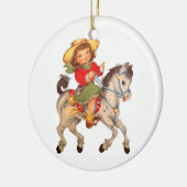 Cowgirl Kind Keramisch Ornament (Links)