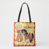 Cowgirl Kind met aangepaste Canvas tas voor paarde (Voorkant)