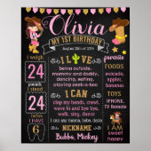 CowGirl Koe Girl Cowboy Wild West Birthday-teken Poster (Voorkant)