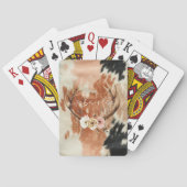 Cowgirl Koeienhuid Floral Deer Antlers Pokerkaarten (Achterkant)