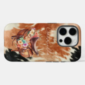 Cowgirl Koeienhuid Floral Saddle Case-Mate iPhone Case (Achterkant (horizontaal))