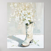 Cowgirl laars met bloemen schilderen poster (Voorkant)