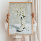 Cowgirl laars met bloemen schilderen poster