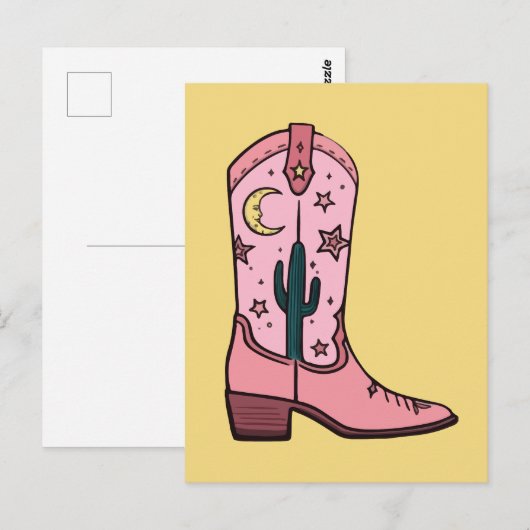Cowgirl laarzen briefkaart (Voorkant / Achterkant)