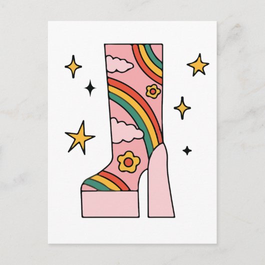Cowgirl laarzen briefkaart (Voorkant)