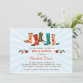 Cowgirl laarzen bruids douche uitnodiging (Staand voorkant)