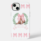 Cowgirl laarzen en roze bogen gepersonaliseerd Case-Mate iPhone case (Achterkant)